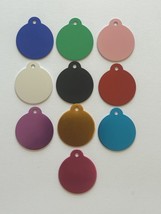 Custom Engraved Round Personalized Pet ID Tag-2 Sizes-10 Color Choices - £0.96 GBP+