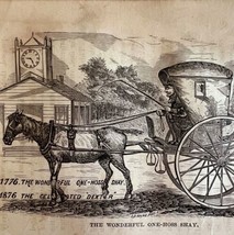 One Hoss Horse Shay 1876 Worlds Fair Centennial Expo Victorian Woodcut D... - $69.99