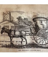 One Hoss Horse Shay 1876 Worlds Fair Centennial Expo Victorian Woodcut D... - $69.99