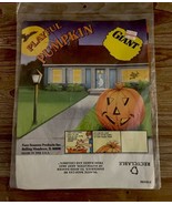 Vintage Playful Pumpkin Giant 9ft Jack O Lantern Yard Leaves Bag Hallowe... - $15.67