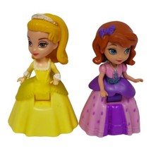 Vtg Disney Junior Princess 3&quot; Sofia &amp; Amber The First Princess Doll Cake... - £9.71 GBP