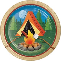 Camp Out Campfire Lunch Plates Birthday Party Supplies 8 Plates Per Package - $4.95