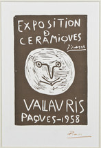 &quot; Exposition Ceramiques Vallauris Paques &quot; Par Picasso Signée Lithographie - £1,495.69 GBP