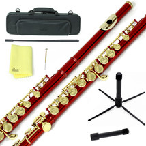 Sky Red Gold C Close Hole Flute w Case, Stand, Cleaning Rod, Cloth and More - £108.14 GBP