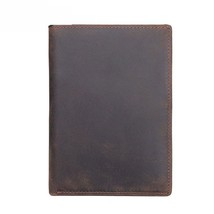 Men Wallet Card Holder 2022 New Vintage Crazy Horse Leather Passport Bag Solid C - £31.23 GBP