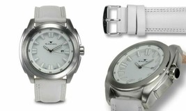 NEW Tavan 9895 Jettison White Textured Dial Silver Case White Strap Date Watch - £21.32 GBP