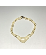 Vintage Cream Lucite Gold Tone Double Strand Necklace Geometric Chunky  ... - $24.54 CAD