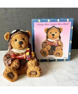 Abiding Bear Aviator Bear Bank 6-1/2&quot; Resin Teddy Bear Piggy Bank - Young&#39;s - $47.45