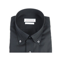 Mens 100% Italian Cotton Shirt Non Iron SORRENTO Button Down Oxford 4531 Black image 3
