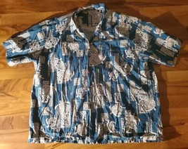 Pacific Legend Hawaiian Shirt Vintage Turtles Blue Men&#39;s 3XL Made In Hawaii - £23.35 GBP