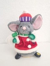 FOR REPAIR Gemmy Animated Singing Mouse Plush with Light Up Christmas Lights - £4.63 GBP
