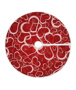 Valentine&#39;S Day Love Heart Christmas Tree Skirt Double Layers Fine Tree ... - £31.92 GBP