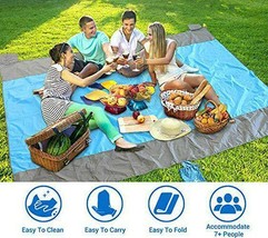 Sand-Free Beach Blanket Large Mat Adults Waterproof Pocket Picnic Stakes Outdoor - £24.02 GBP