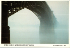EADS Bridge &amp; Mississippi River Fog St Louis Missouri Postcard Arthur Grossmann - £4.05 GBP