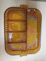 Indiana Marigold Carnival Glass Divided Relish Serving TRAY/DISh - £14.76 GBP