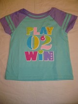 Walmart Brand Girl&#39;s T Shirt Size 2T Play 02 Win Purple And Green  NEW - $9.74