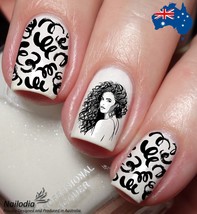 Cute Curly Hair girl Nail Art Decal Sticker Water Transfer Slider - £3.66 GBP