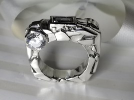 Custom designed "Rock" Solid Silver Ring - £917.13 GBP