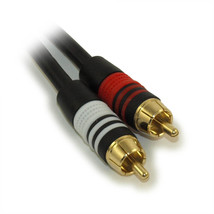 1.5Ft 2 Wire Rca Premium Component Audio Cables 24K Gold Plated Black - £17.39 GBP