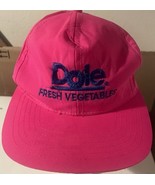 Vintage Dole Logo SnapBack Advertising Baseball Hat Cap Pink - $49.36 CAD