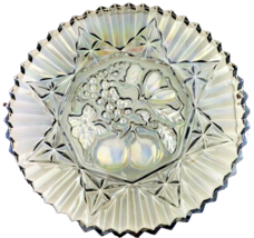 Indiana Carnival Glass Plate Saw Tooth Edge Iridescent Fruit Plate - £14.28 GBP
