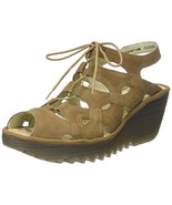 FLY London Yexa916Fly Sand Tan Lace Up Wedge Sandal EU 39 - $133.44 CAD