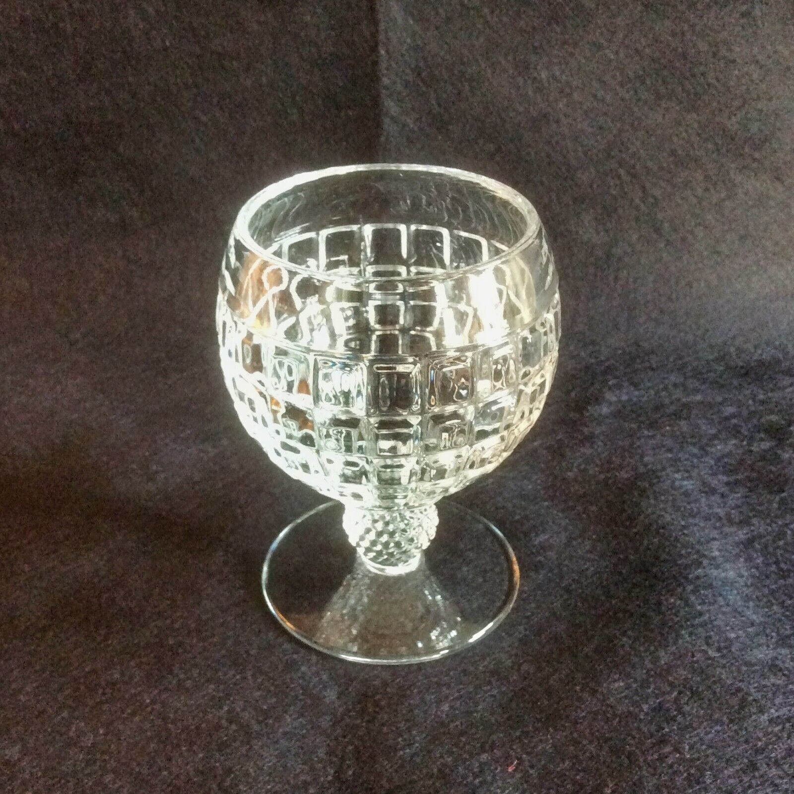 Vintage Heisey Victorian Water Goblet, Low Ball Stemmed Glass, Antique Drinkware - $9.99