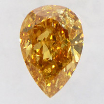 Pear Shape Diamond Real Fancy Orange Brown Loose 0.33 Carat SI2 IGI Certificate - £443.64 GBP