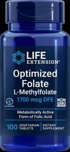 Life Extension Optimized Folate (L-Methylfolate) 1000mcg, 100 Vegetarian Tablets - $15.24