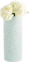Vase CYAN DESIGN FIJI Contemporary Cylindrical Body Open Mouth Tall White Glaze - £246.02 GBP