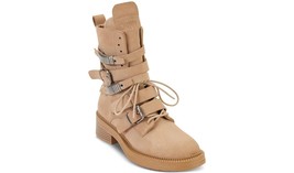 DKNY ITA Suede Women&#39;s Combat Style Boot w Strap &amp; Lace Closure, Taupe U... - £66.17 GBP