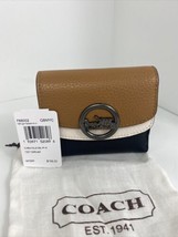 New Coach Wallet Elle F88002 Colorblock Double Flap Brown Leather $198 W5 - $94.04