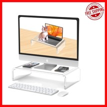 Ergonomic Acrylic Monitor Stand - Clear Laptop Riser for Stylish Office ... - $687.50 MXN