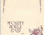 McCarty House Inn Menu North Main Street Muncy Pennsylvania  - £37.36 GBP