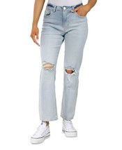 MSRP $42 Indigo Rein Juniors&#39; Ripped High-Rise Straight Jeans Size 0 - $31.68