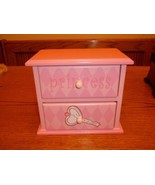 Nice pink wood jewelry box ~ princess box - £20.99 GBP