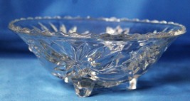 VINTAGE ANCHOR HOCKING EARLY AMERICAN STAR OF DAVID FOOTED  BOWL - $12.35
