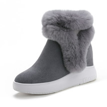 Women Snow Boots Winter 7.5cm Platform Wedge Sneakers Genuine Leather Suede Natu - £64.82 GBP