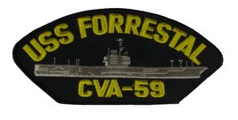 USS Forrestal CVA-59 Patch - Gold and Silver on Black Background - Veteran Owned - £10.61 GBP