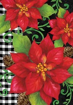 Poinsettia Check - Garden Size, Decorative Double Sided, Licensed and - £8.21 GBP