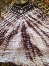 FELLINGS Sassy Chocolate+Cocoa Bohemian Embroidered  Batik Dress Size Free - $14.85