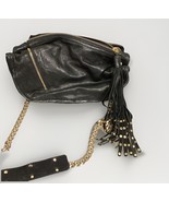 Botkier Black Leather Handbag With Gold Chain &amp; Accents - Made In Indonesia - $27.06 CAD