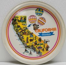 Vintage Disneyland California Map Metal Serving Plate Tray Souvenir Mickey - £11.76 GBP