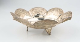 Antique Persian Silver Repousse Bowl w/ Birds &amp; Flowers (185g) 0.900 Silver - £416.46 GBP