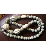 Vtg ESTATE HEAVY PLASTIC Unusual Sage COLOR BEADED 28” NECKLACE  beads R... - $47.39 CAD