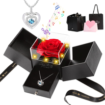 Mother&#39;s Day Gifts for Mom from Daughter Son, Preserved Red Real Rose Box, Forev - £39.47 GBP
