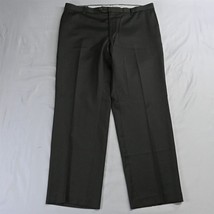 Paul Fredrick 40 x 32 Dark Green Flat Front Slim Fit Wool Mens Dress Pants - £19.76 GBP