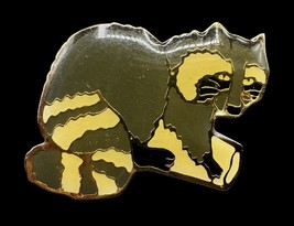 Racoon Enamel Pin Vintage 80s Grey Gold 1&quot; Jacket Hat Backpack Decor - $10.00