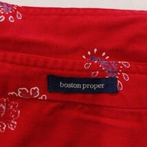 Boston Proper Women's Red Paisley Button Front Denim Jacket Pockets Chest 44 image 3