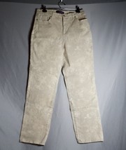 Gloria Vanderbilt Jeans Women&#39;s 12 Amanda Beige Floral Denim - $13.86
